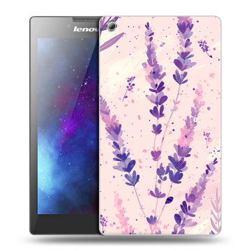 Силиконовый чехол на Lenovo Tab 3 8 с принтом цветы лаванда Силиконовый чехол на Lenovo Tab 3 8 с принтом цветы лаванда
