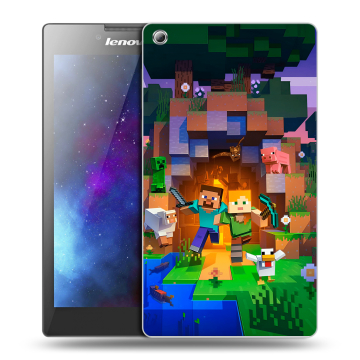 Силиконовый чехол на Lenovo Tab 3 8 с принтом Майнкрафт Minecraft
