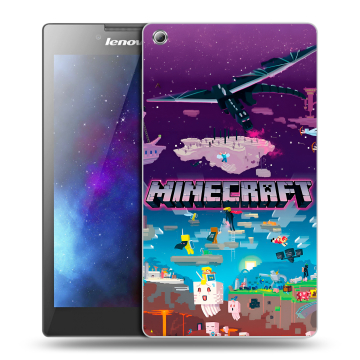 Силиконовый чехол на Lenovo Tab 3 8 с принтом Майнкрафт Minecraft