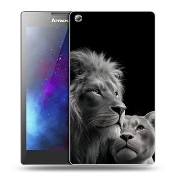 Силиконовый чехол на Lenovo Tab 3 8 с принтом Лев кошки Силиконовый чехол на Lenovo Tab 3 8 с принтом Лев кошки