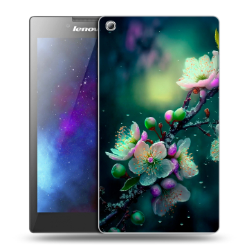 Силиконовый чехол на Lenovo Tab 3 8 с принтом Цветы и мрамор Силиконовый чехол на Lenovo Tab 3 8 с принтом Цветы и мрамор