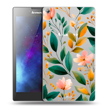 Силиконовый чехол на Lenovo Tab 3 8 с принтом Цветы паттерн Силиконовый чехол на Lenovo Tab 3 8 с принтом Цветы паттерн