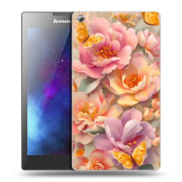 Силиконовый чехол на планшета Lenovo Tab 3 8 с принтом Цветы и бабочки