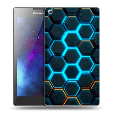 Силиконовый чехол на планшета Lenovo Tab 3 8 с принтом Неоновые соты