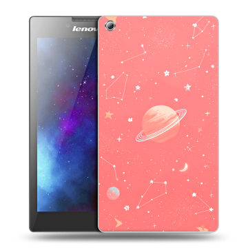 Силиконовый чехол на планшета Lenovo Tab 3 8 с принтом Розовый космос