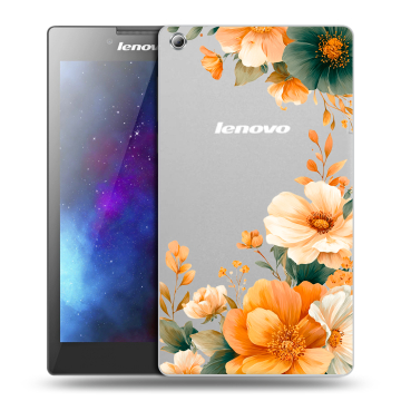 Силиконовый чехол на планшета Lenovo Tab 3 8 с принтом Цветы принт