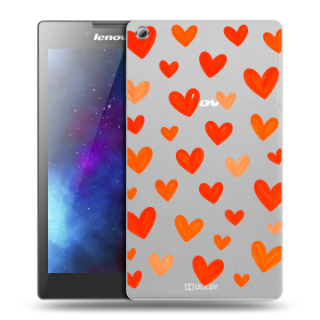 Силиконовый чехол на планшета Lenovo Tab 3 8 с принтом Сердечки