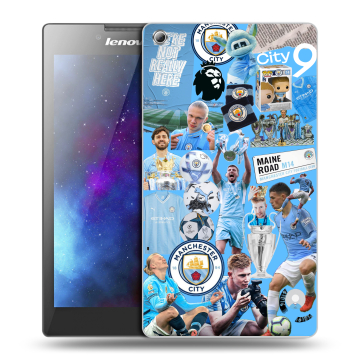 Силиконовый чехол на Lenovo Tab 3 8 с принтом Man City Манчестер Сити