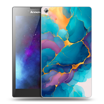 Силиконовый чехол на Lenovo Tab 3 8 с принтом Мрамор блестки