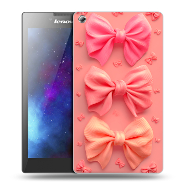 Силиконовый чехол на Lenovo Tab 3 8 с принтом Розовые бантики