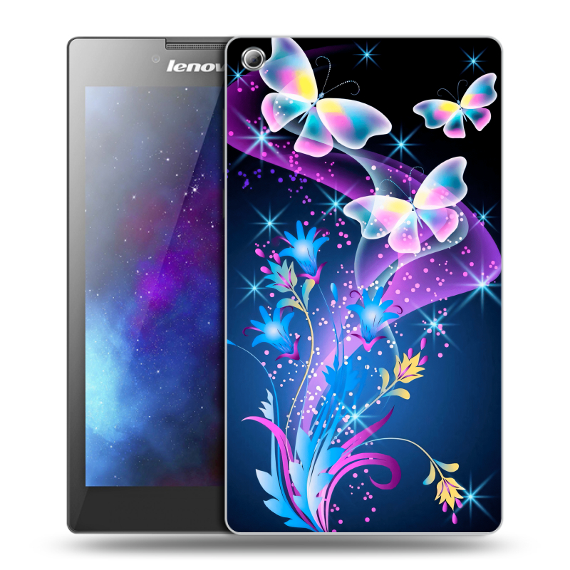 Силиконовый чехол на Lenovo Tab 3 8 с принтом Бабочки Силиконовый чехол на Lenovo Tab 3 8 с принтом Бабочки