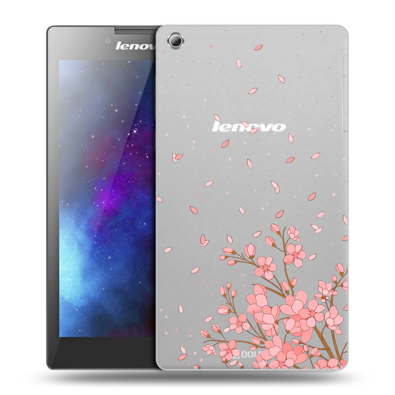 Силиконовый чехол на Lenovo Tab 3 8 с принтом Ветка сакуры Силиконовый чехол на Lenovo Tab 3 8 с принтом Ветка сакуры