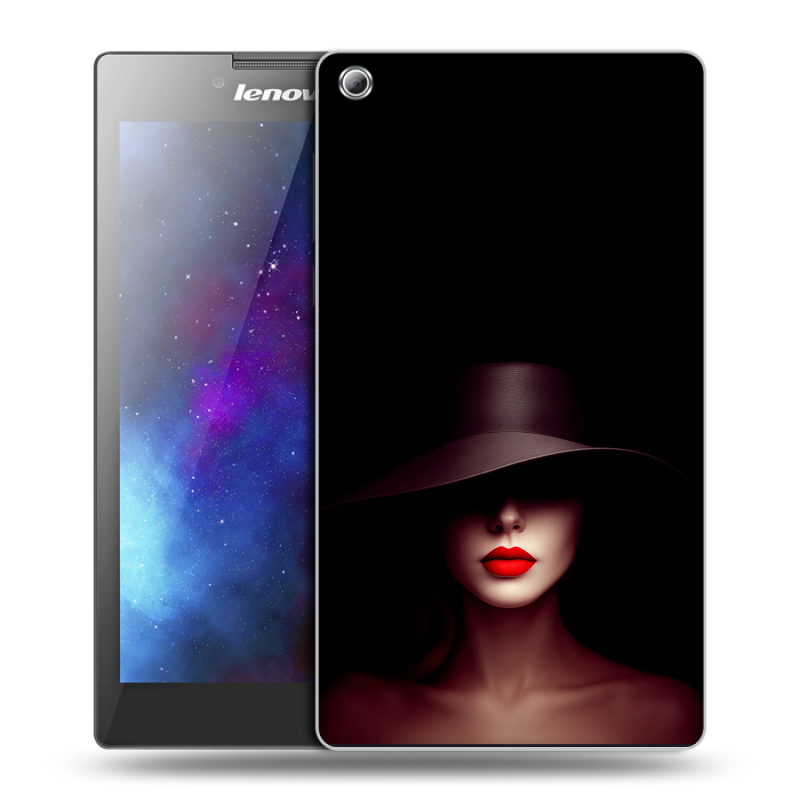 Силиконовый чехол на Lenovo Tab 3 8 с принтом Девушка в шляпе Силиконовый чехол на Lenovo Tab 3 8 с принтом Девушка в шляпе