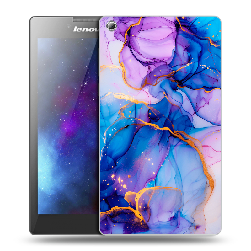 Силиконовый чехол на Lenovo Tab 3 8 с принтом синий мрамор Силиконовый чехол на Lenovo Tab 3 8 с принтом синий мрамор
