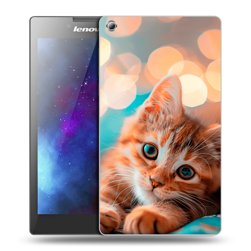 Силиконовый чехол на Lenovo Tab 3 8 с принтом котик Силиконовый чехол на Lenovo Tab 3 8 с принтом котик