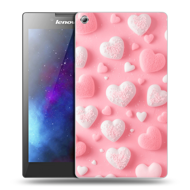 Силиконовый чехол на Lenovo Tab 3 8 с принтом Сердечки Силиконовый чехол на Lenovo Tab 3 8 с принтом Сердечки