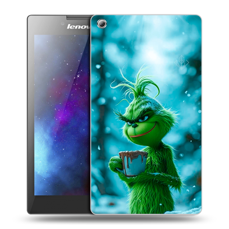 Силиконовый чехол на Lenovo Tab 3 8 с принтом Новый год гринч Силиконовый чехол на Lenovo Tab 3 8 с принтом Новый год гринч