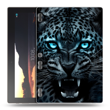 Силиконовый чехол на планшета Lenovo Tab 3 10 с принтом Темный леопард Силиконовый чехол на планшета Lenovo Tab 3 10 с принтом Темный леопард