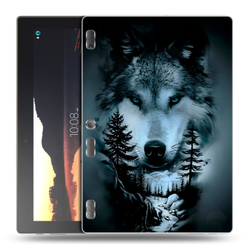 Силиконовый чехол на планшета Lenovo Tab 3 10 с принтом Лесной волк