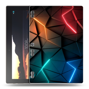 Силиконовый чехол на планшета Lenovo Tab 3 10 с принтом Абстракция неон