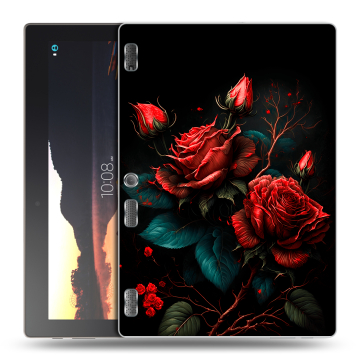 Силиконовый чехол на Lenovo Tab 3 10 с принтом Розы красные