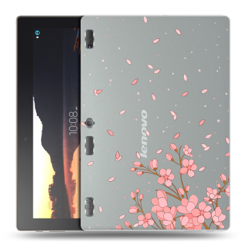 Силиконовый чехол на Lenovo Tab 3 10 с принтом Ветка сакуры