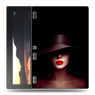 Силиконовый чехол на Lenovo Tab 3 10 с принтом Девушка в шляпе