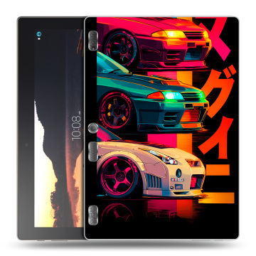 Силиконовый чехол на Lenovo Tab 3 10 с принтом Гоночные машины Силиконовый чехол на Lenovo Tab 3 10 с принтом Гоночные машины