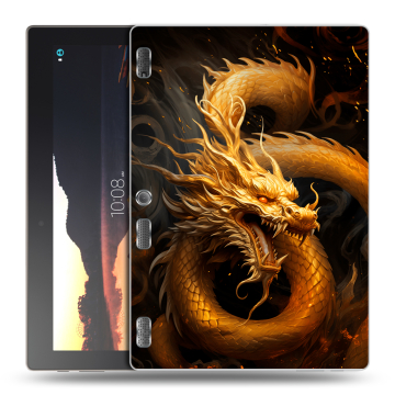 Силиконовый чехол на Lenovo Tab 3 10 с принтом Золотой дракон