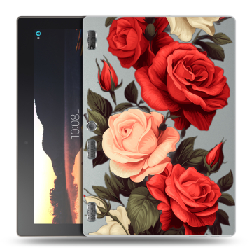 Силиконовый чехол на Lenovo Tab 3 10 с принтом Розы