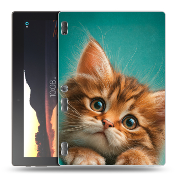 Силиконовый чехол на Lenovo Tab 3 10 с принтом котенок