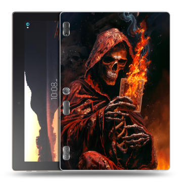 Силиконовый чехол на Lenovo Tab 3 10 с принтом Скелет и карты