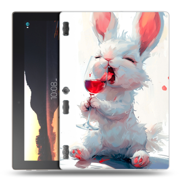 Силиконовый чехол на Lenovo Tab 3 10 с принтом кролик зайчик