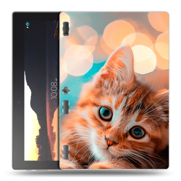 Силиконовый чехол на Lenovo Tab 3 10 с принтом котик