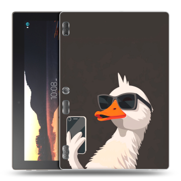 Силиконовый чехол на Lenovo Tab 3 10 с принтом утка в очках