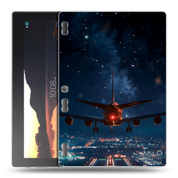 Силиконовый чехол на Lenovo Tab 3 10 с принтом самолет