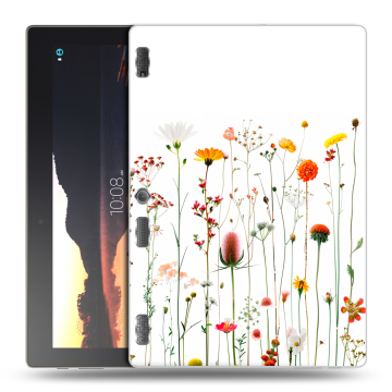 Силиконовый чехол на Lenovo Tab 3 10 с принтом цветы