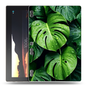 Силиконовый чехол на Lenovo Tab 3 10 с принтом Листья