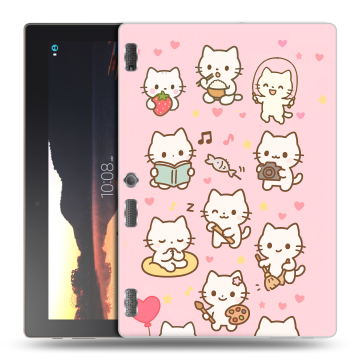 Силиконовый чехол на Lenovo Tab 3 10 с принтом Hello Kitty Хелоу Кити