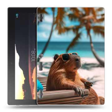 Силиконовый чехол на Lenovo Tab 3 10 с принтом Капибара