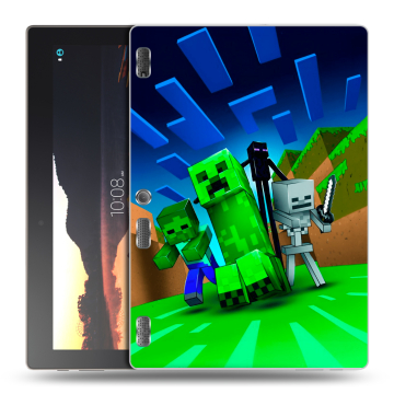 Силиконовый чехол на Lenovo Tab 3 10 с принтом Майнкрафт