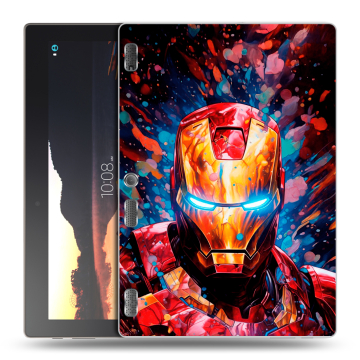 Силиконовый чехол на Lenovo Tab 3 10 с принтом Железный человек Ironman