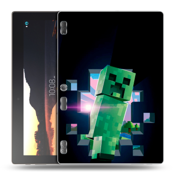Силиконовый чехол на Lenovo Tab 3 10 с принтом Майнкрафт Minecraft