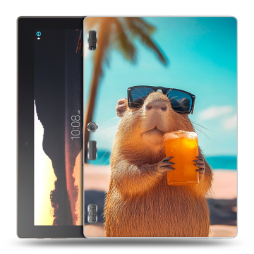 Силиконовый чехол на Lenovo Tab 3 10 с принтом Капибара
