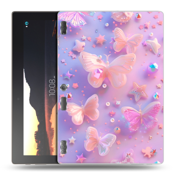 Силиконовый чехол на Lenovo Tab 3 10 с принтом Бабочки