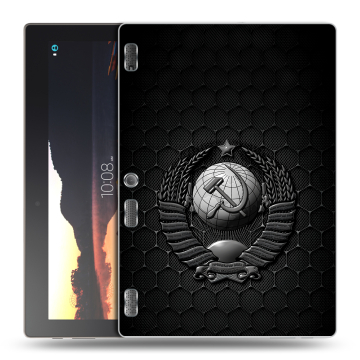 Силиконовый чехол на Lenovo Tab 3 10 с принтом Герб Флаг СССР