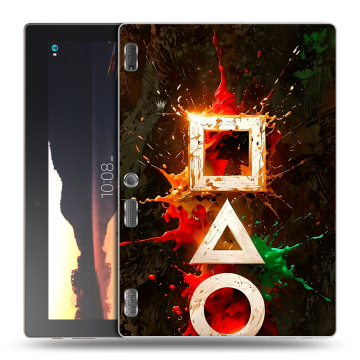 Силиконовый чехол на Lenovo Tab 3 10 с принтом Squid Game Игра кальмара