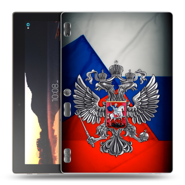 Силиконовый чехол на Lenovo Tab 3 10 с принтом Флаг России