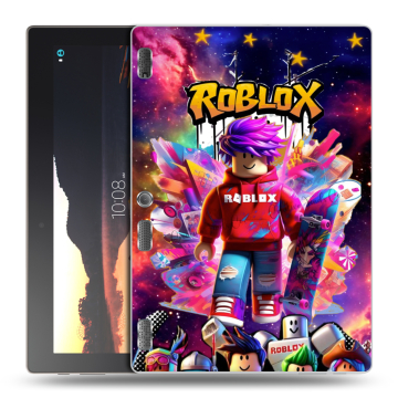 Силиконовый чехол на Lenovo Tab 3 10 с принтом Roblox Роблокс