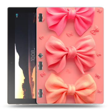 Силиконовый чехол на Lenovo Tab 3 10 с принтом Розовые бантики